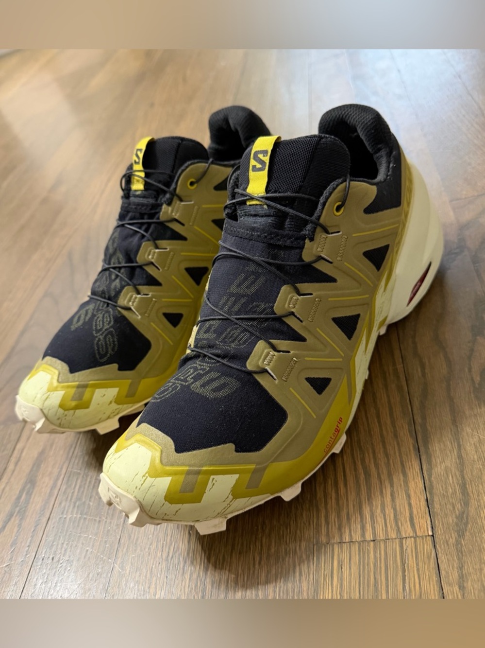 Salomon Men's Speedcross 6 Black/Cress Green/Transparent Yellow Size 9.5